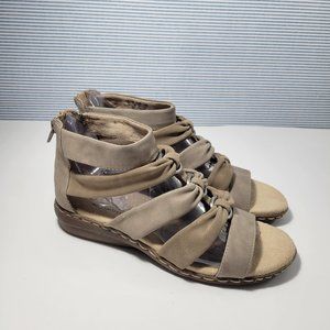 Naturalizer Women’s Bohemia Tan Strappy Cage Wedge Sandals Size US 7 M Pre-Owned